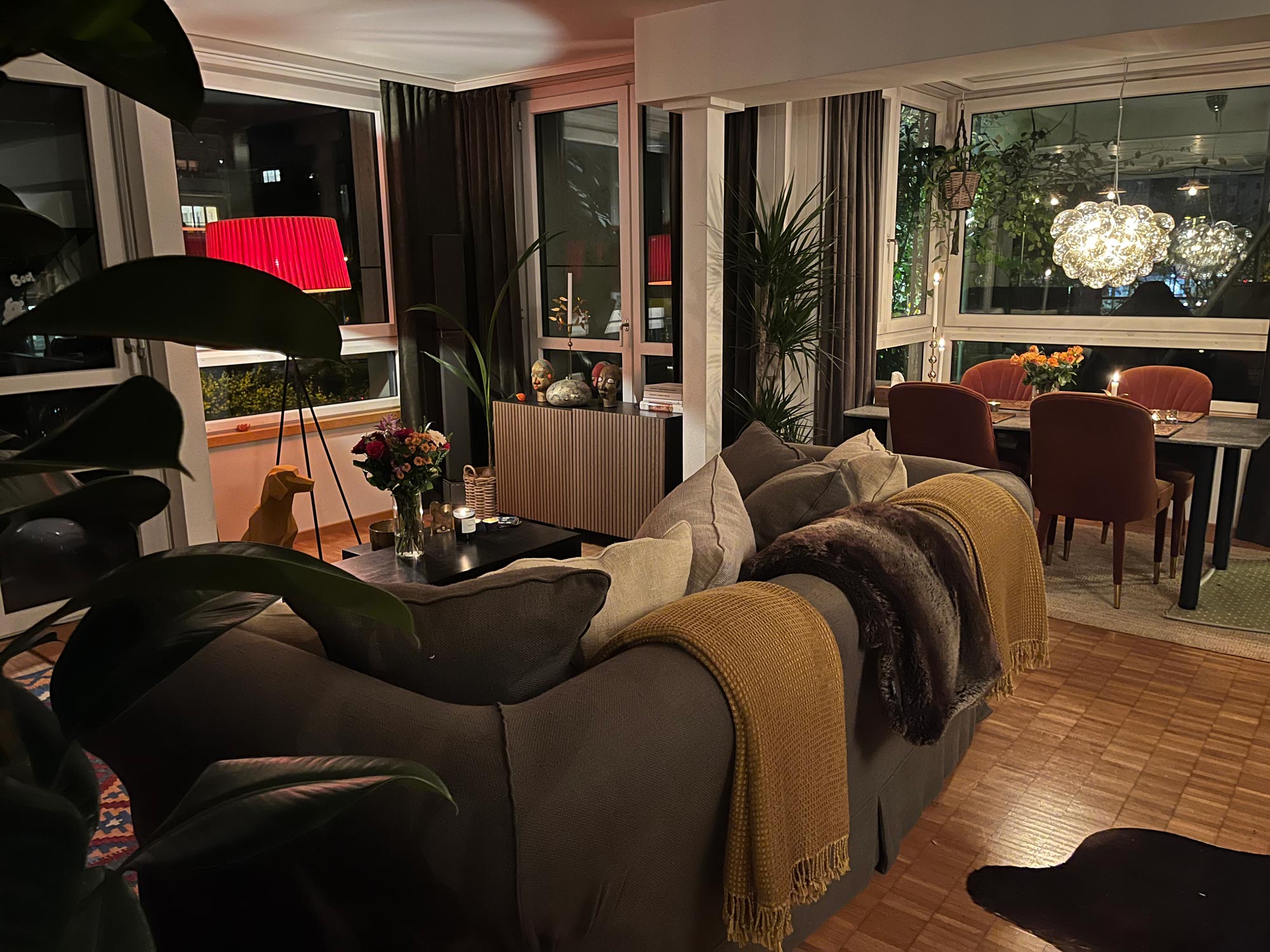 Dark and cozy living room